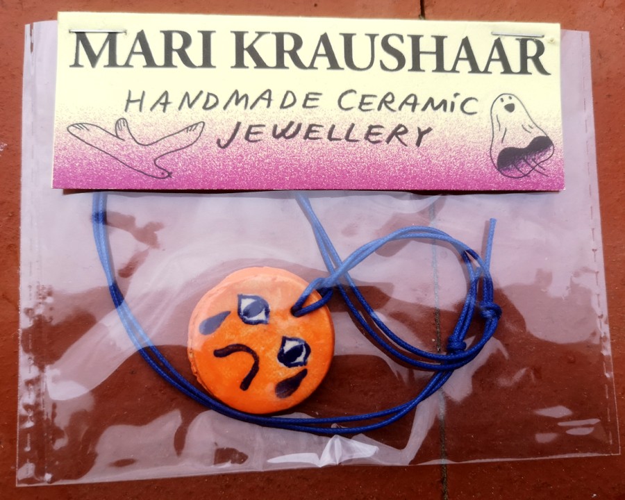 Ceramic pendant CRY FACE