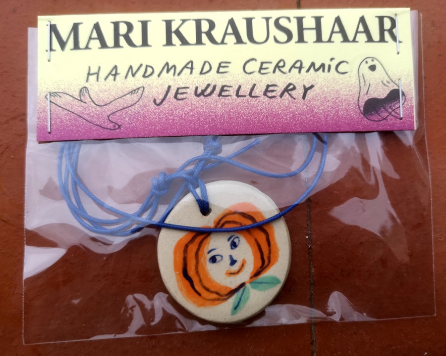 Ceramic pendant FLOWER FACE